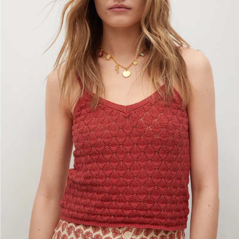 Mango knitted cropped top